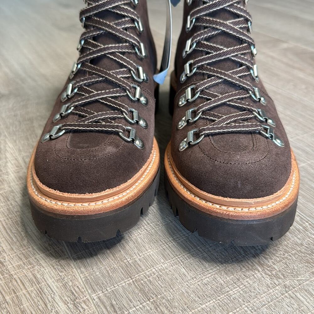 NIB GRENSON Women’s Brown Suede Leather Lace Up Nanette Hiker Boots - Picture 3 of 11